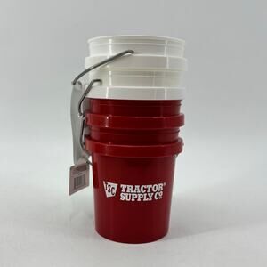 Tractor Supply Co Mini Bucket Buckets Red White No Lid Craft